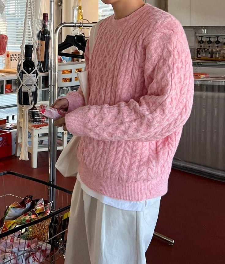 Cable Knit Sweater Cozy Winter Pullover