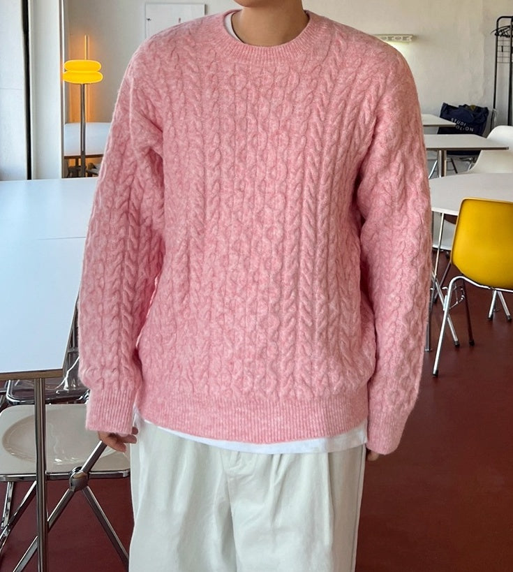 Cable Knit Sweater Cozy Winter Pullover