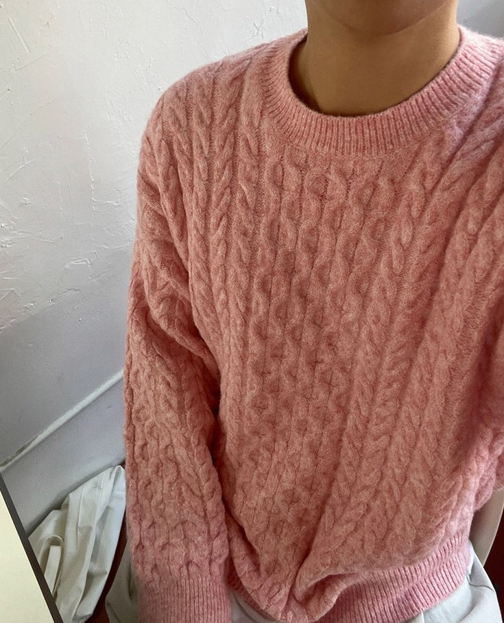 Cable Knit Sweater Cozy Winter Pullover