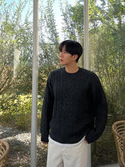 Cable Knit Sweater Cozy Winter Pullover
