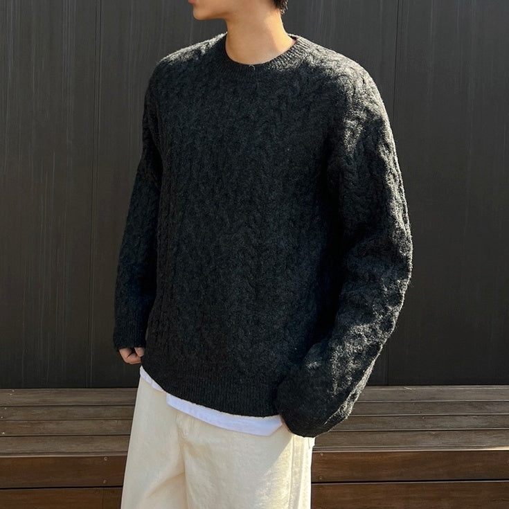Cable Knit Sweater Cozy Winter Pullover