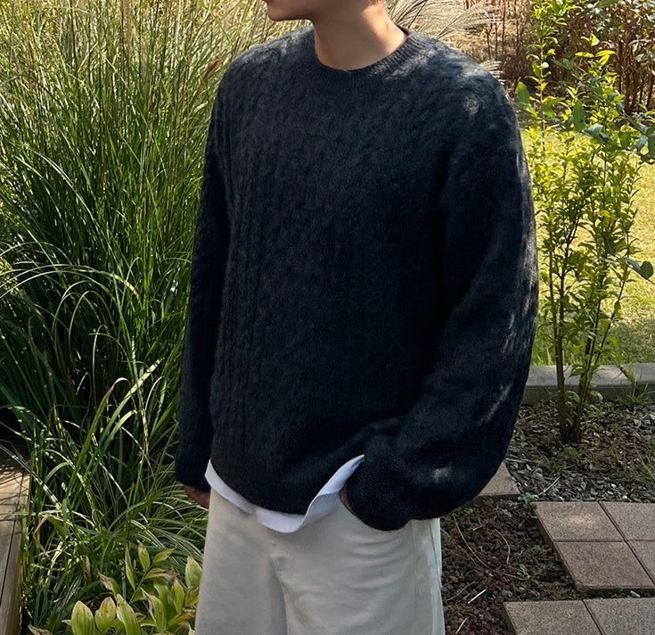 Cable Knit Sweater Cozy Winter Pullover