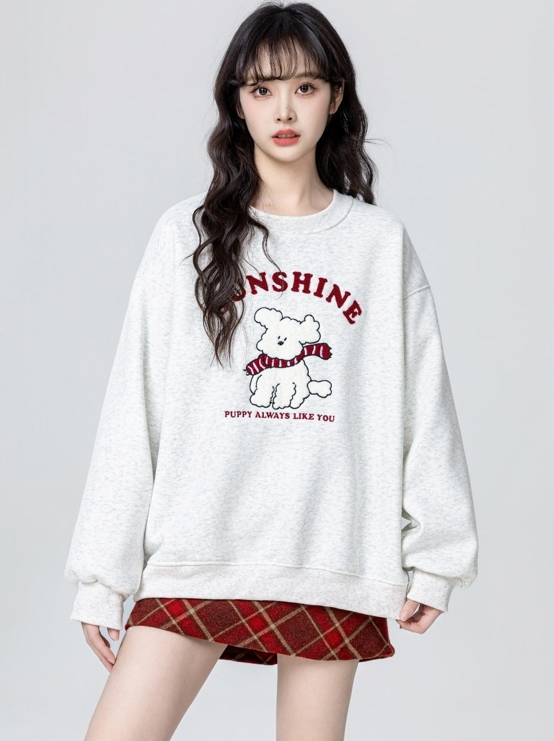 Cartoon Dog Pullover Sweatshirt Cozy Winter Style