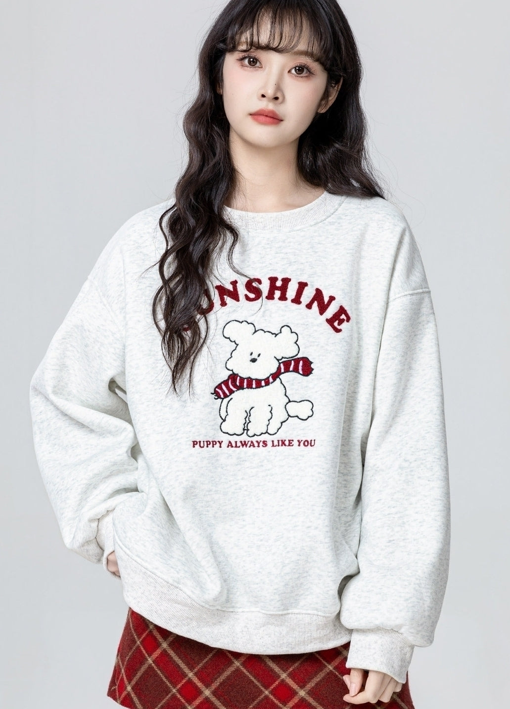 Cartoon Dog Pullover Sweatshirt Cozy Winter Style