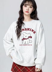 Cartoon Dog Pullover Sweatshirt Cozy Winter Style