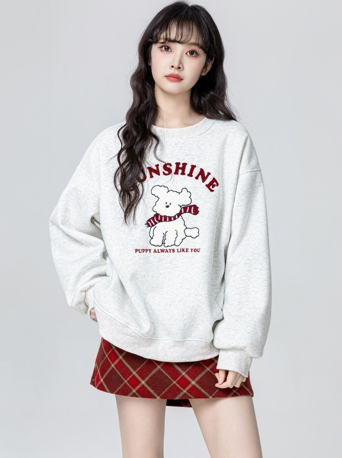 Cartoon Dog Pullover Sweatshirt Cozy Winter Style