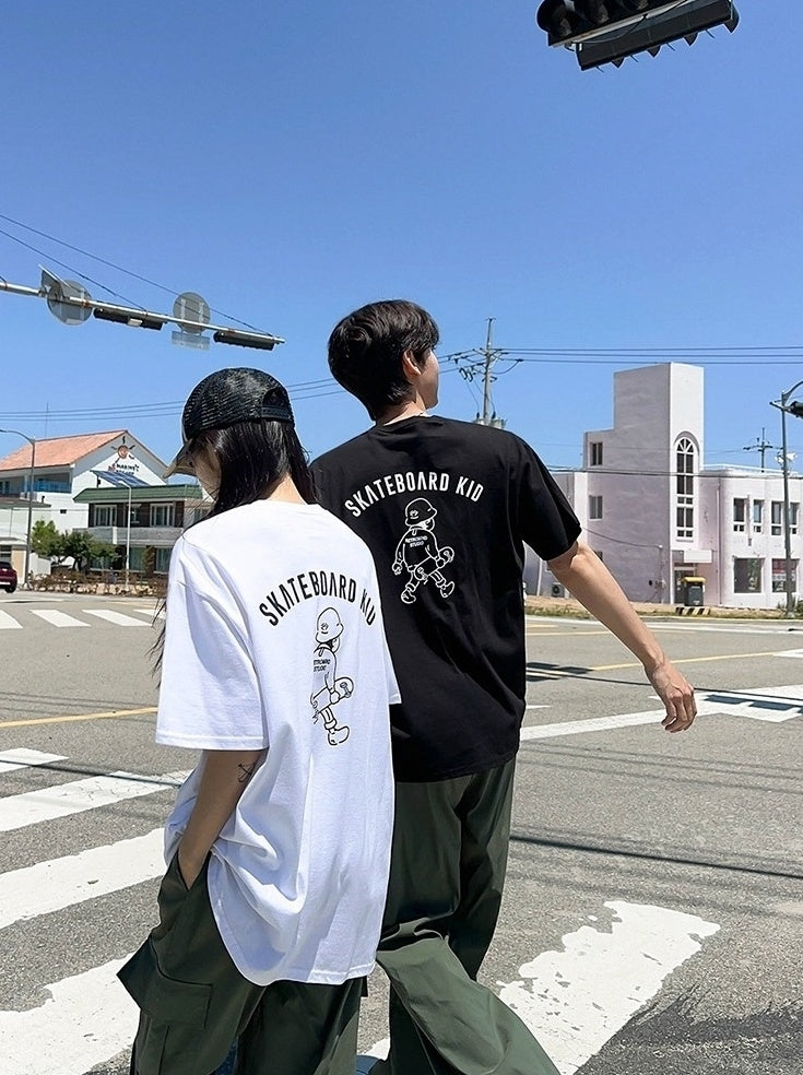 Cartoon Print Short Sleeve Loose T-Shirt
