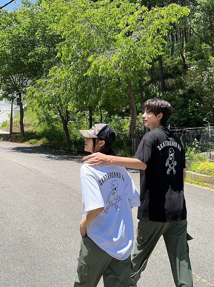 Cartoon Print Short Sleeve Loose T-Shirt