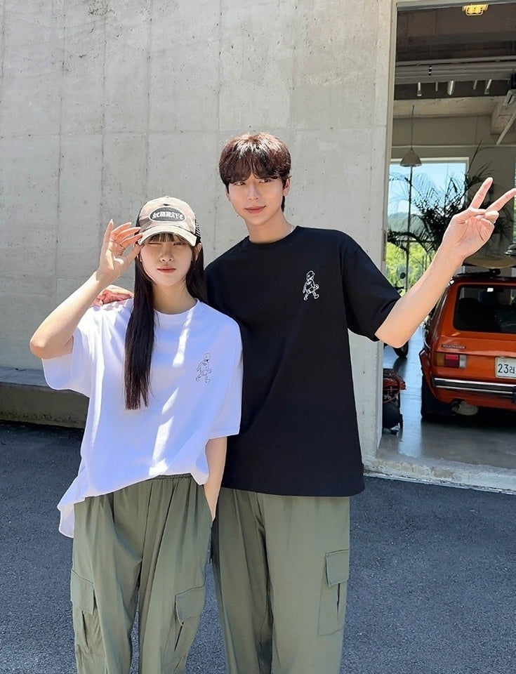 Cartoon Print Short Sleeve Loose T-Shirt