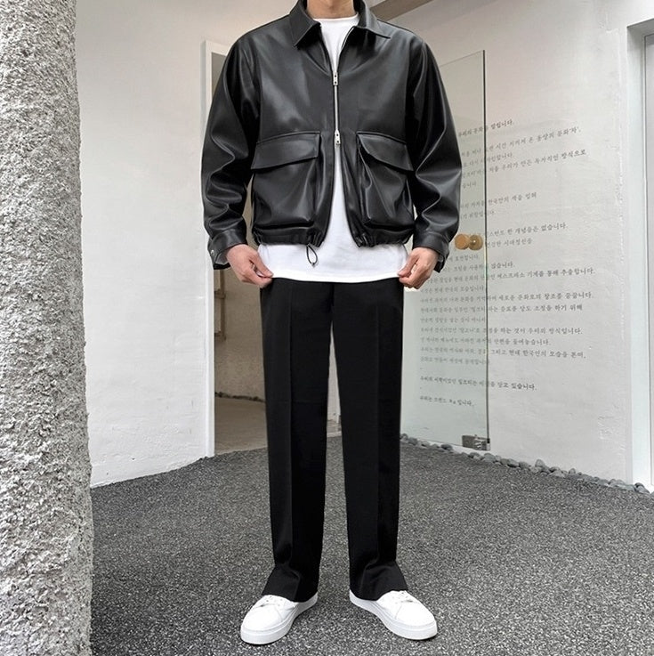 Casual Biker Jacket Trendy Outerwear