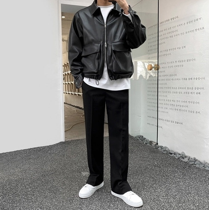 Casual Biker Jacket Trendy Outerwear