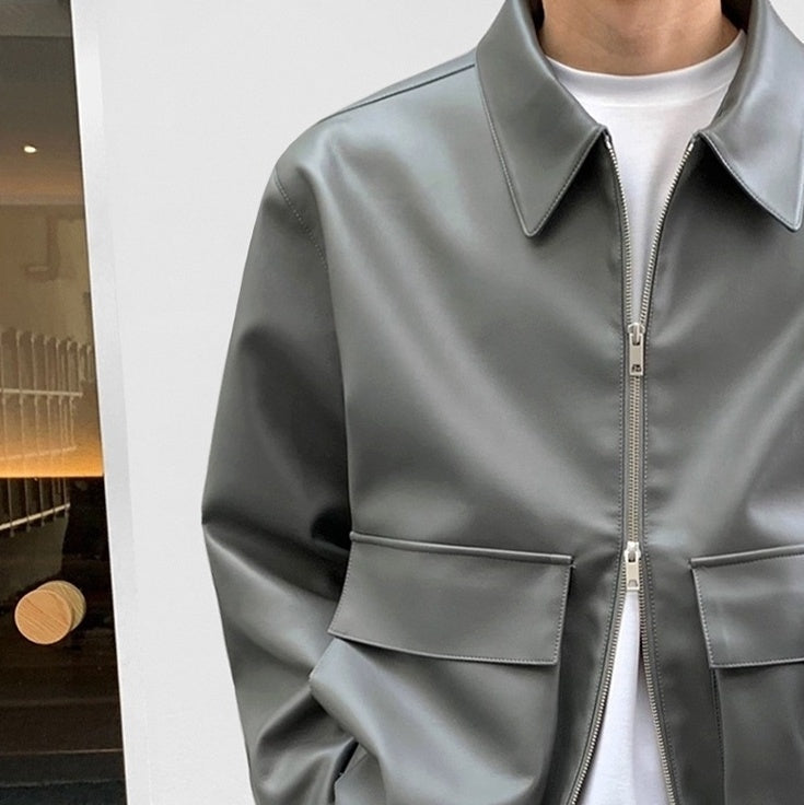 Casual Biker Jacket Trendy Outerwear