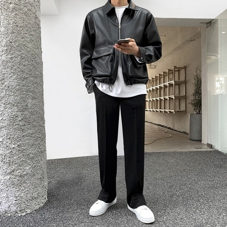 Casual Biker Jacket Trendy Outerwear