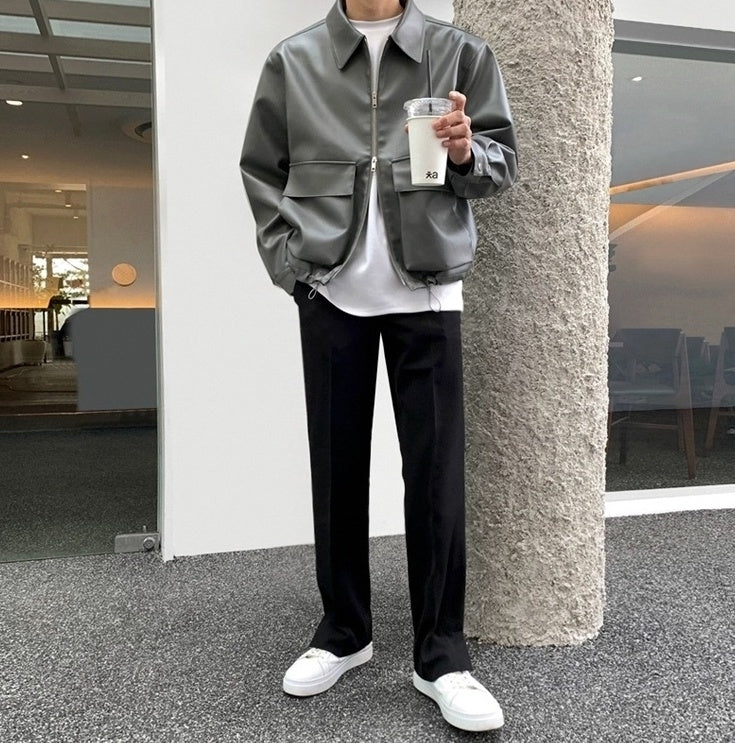 Casual Biker Jacket Trendy Outerwear