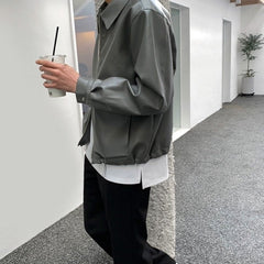 Casual Biker Jacket Trendy Outerwear