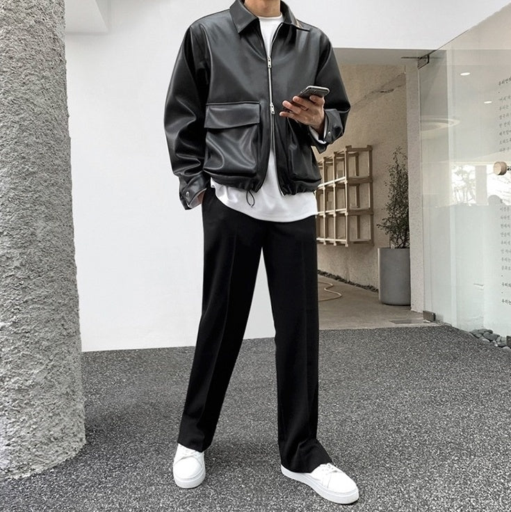 Casual Biker Jacket Trendy Outerwear