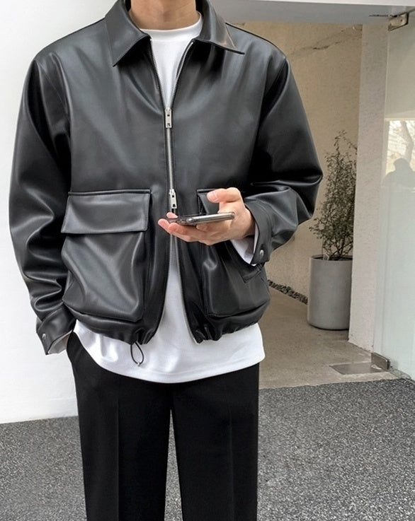 Casual Biker Jacket Trendy Outerwear