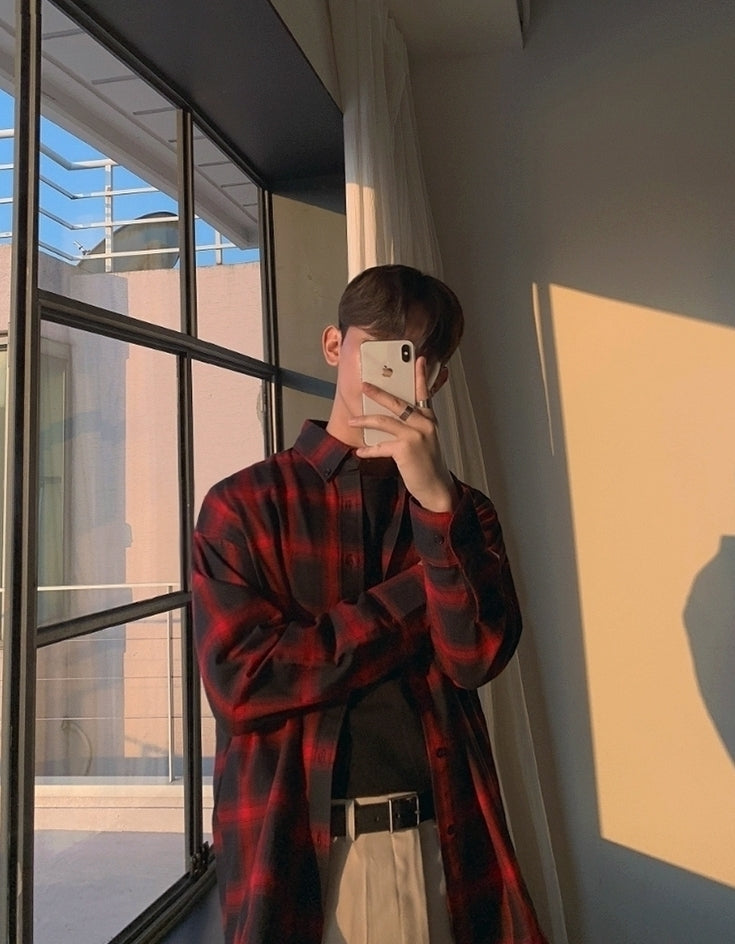 Casual Blue Loose Fit Long Sleeve Shirt