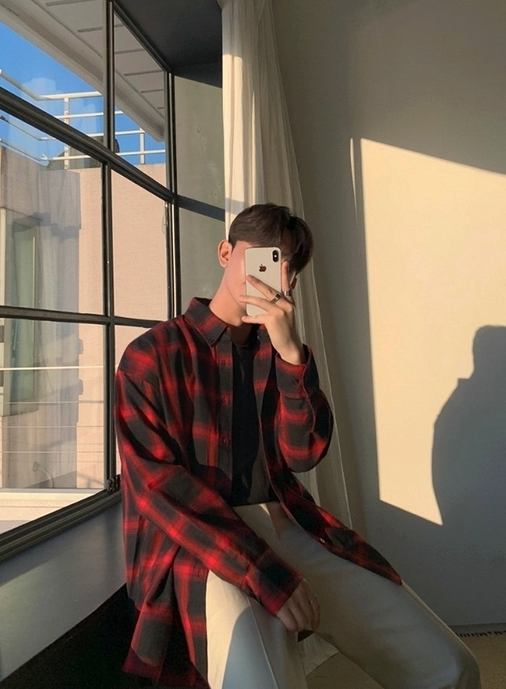 Casual Blue Loose Fit Long Sleeve Shirt