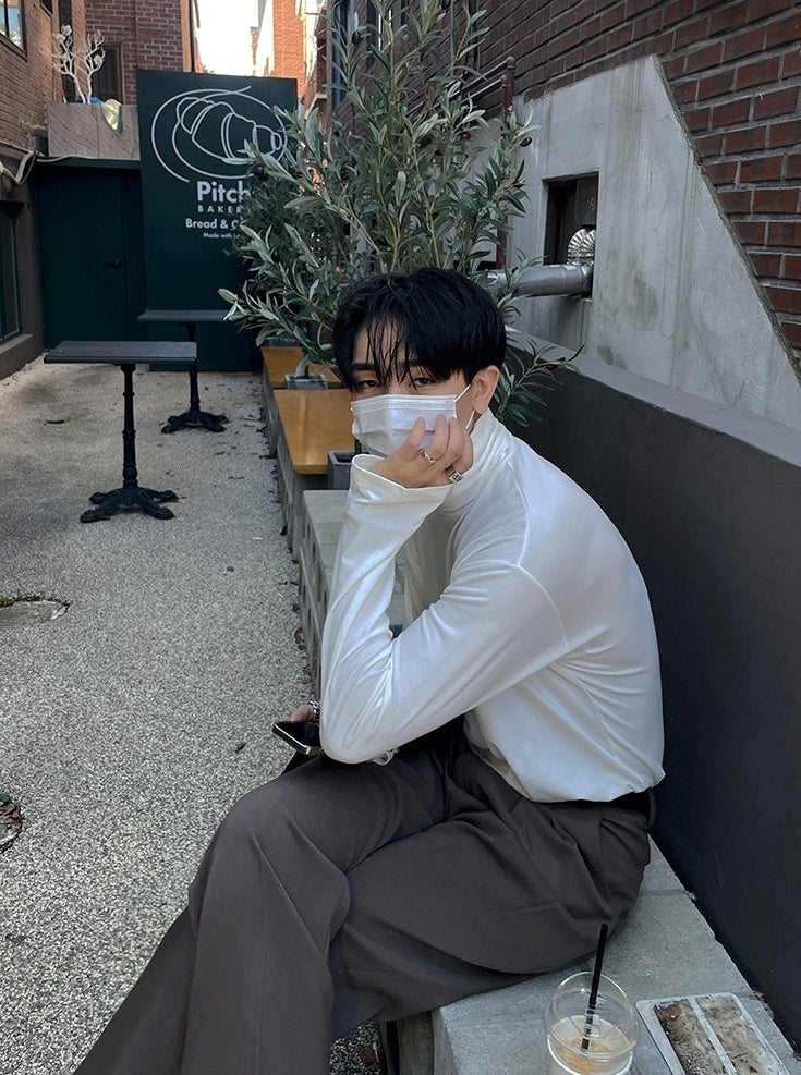 Casual Long Sleeve Turtleneck Shirt