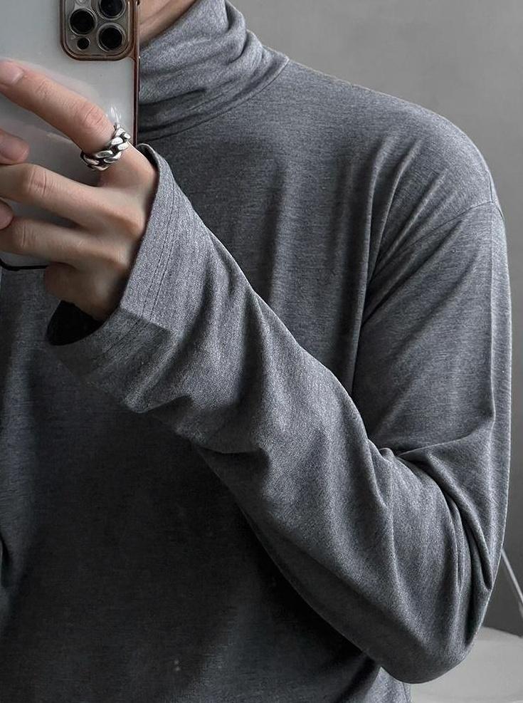 Casual Long Sleeve Turtleneck Shirt