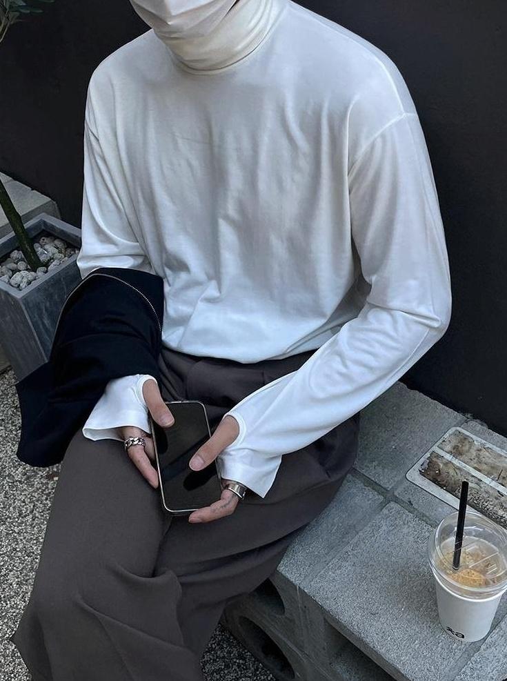 Casual Long Sleeve Turtleneck Shirt