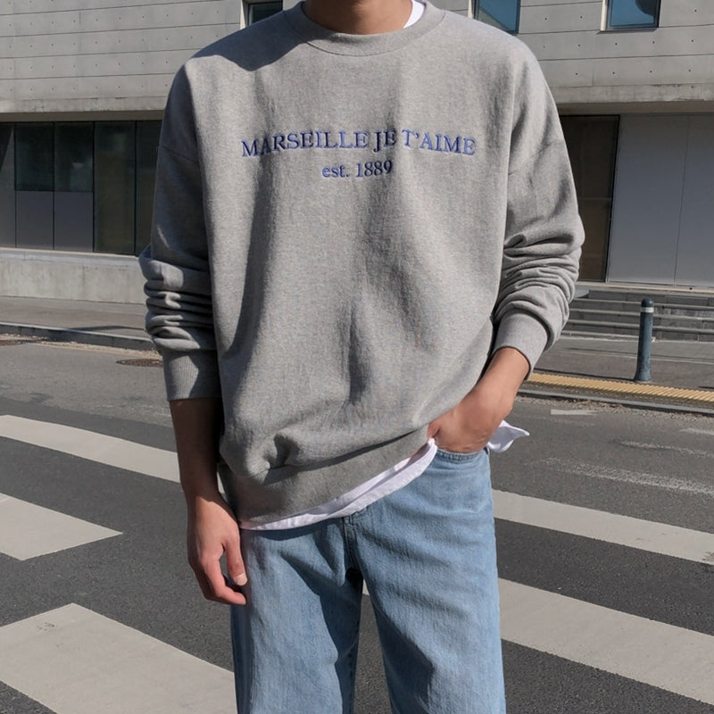 Casual Crewneck Pullover Sweatshirt Letter Print