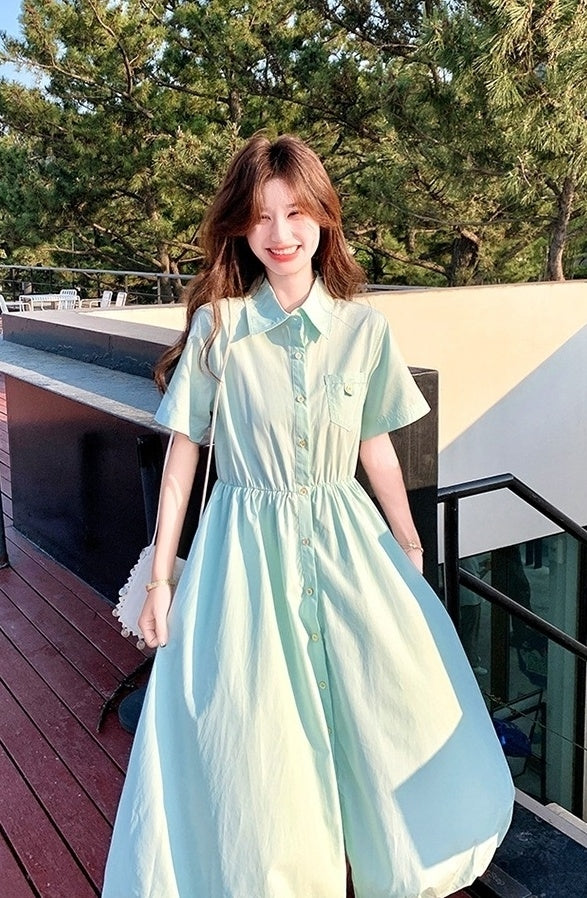 Casual Floral Waist Slimming A Line Dress