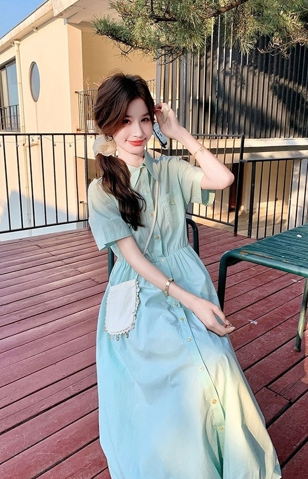 Casual Floral Waist Slimming A Line Dress