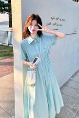 Casual Floral Waist Slimming A Line Dress