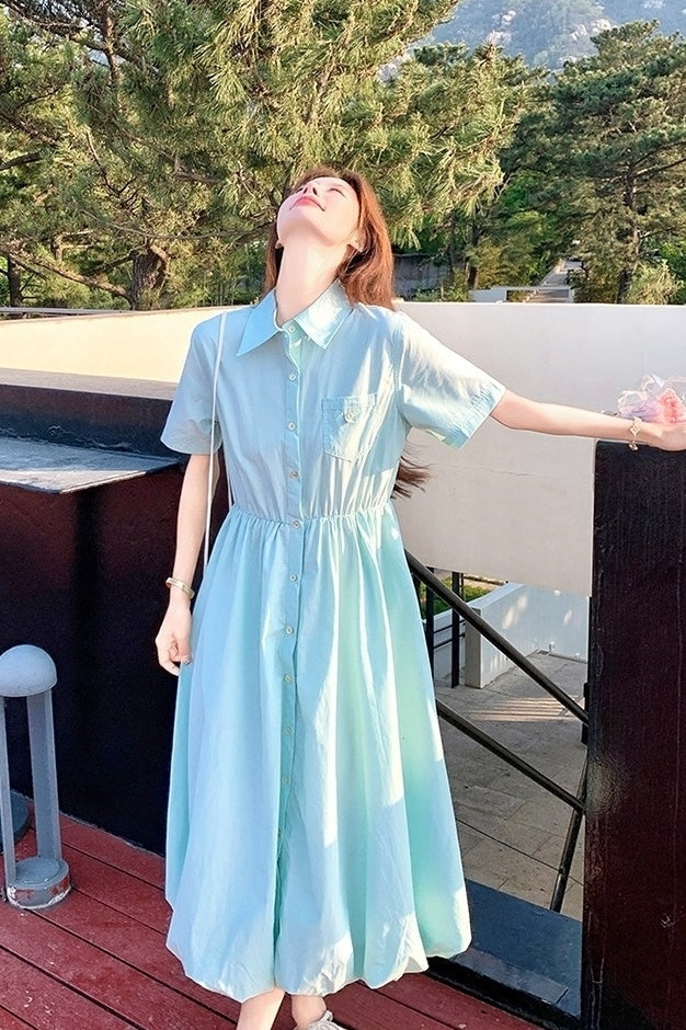 Casual Floral Waist Slimming A Line Dress