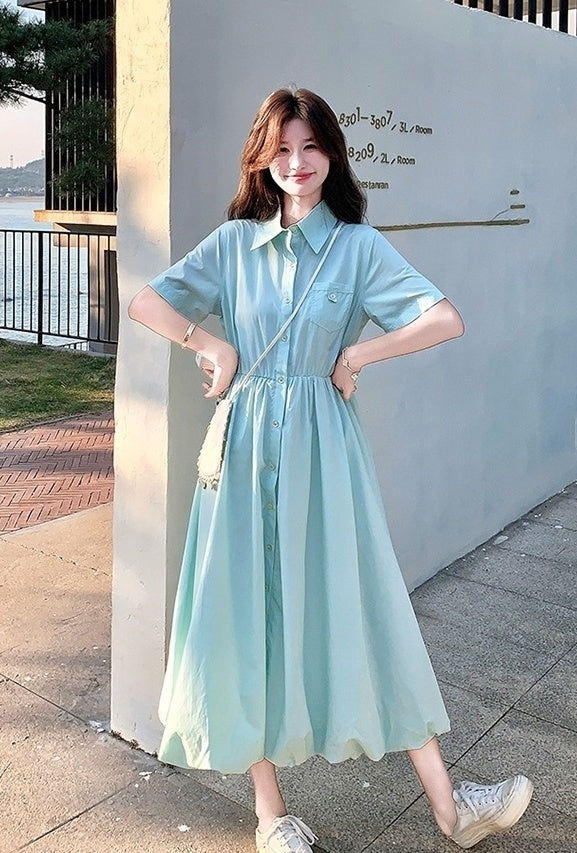 Casual Floral Waist Slimming A Line Dress