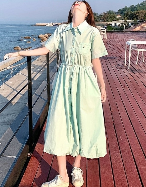 Casual Floral Waist Slimming A Line Dress