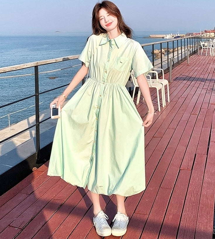 Casual Floral Waist Slimming A Line Dress