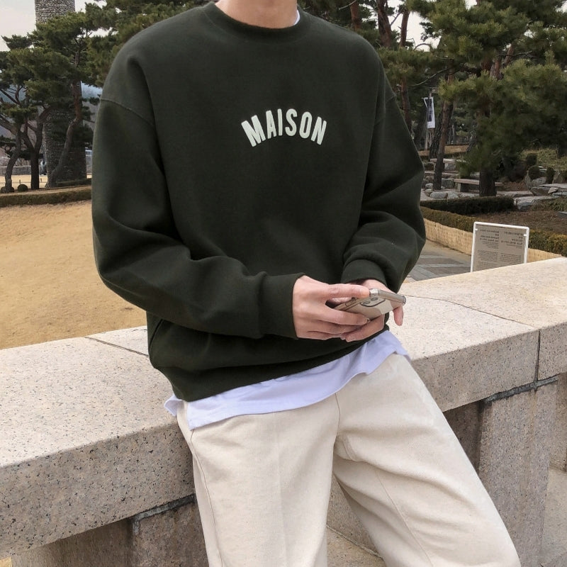 Casual Graphic Sweatshirt Loose Fit Pullover