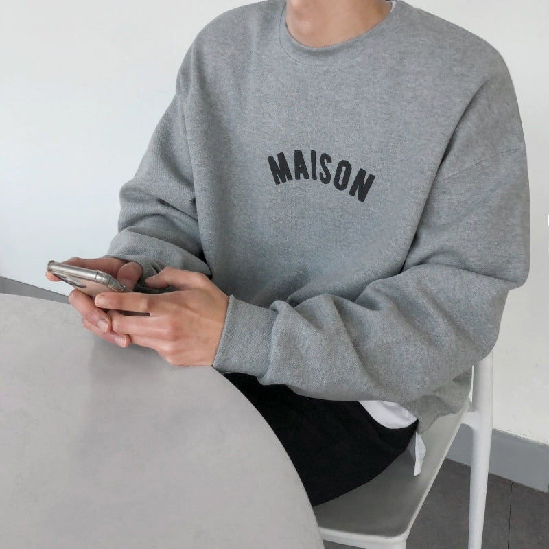 Casual Graphic Sweatshirt Loose Fit Pullover