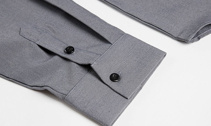 Casual Gray Long Sleeve Business Shirt