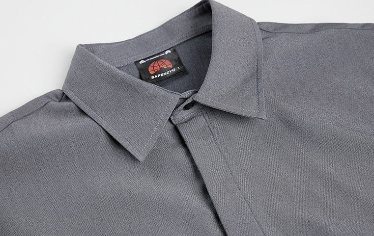 Casual Gray Long Sleeve Business Shirt