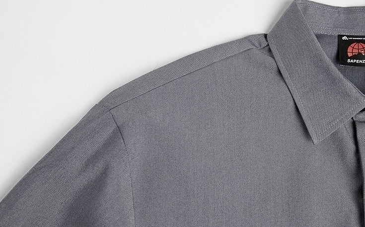 Casual Gray Long Sleeve Business Shirt