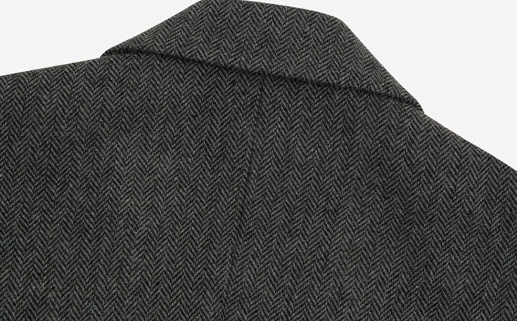 Casual Herringbone Blazer