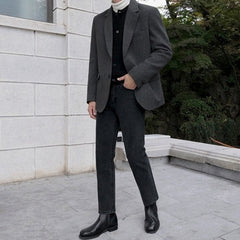 Casual Herringbone Blazer
