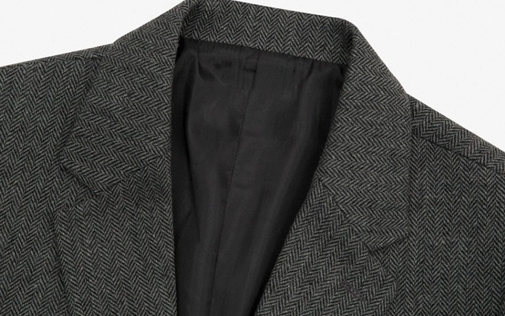 Casual Herringbone Blazer