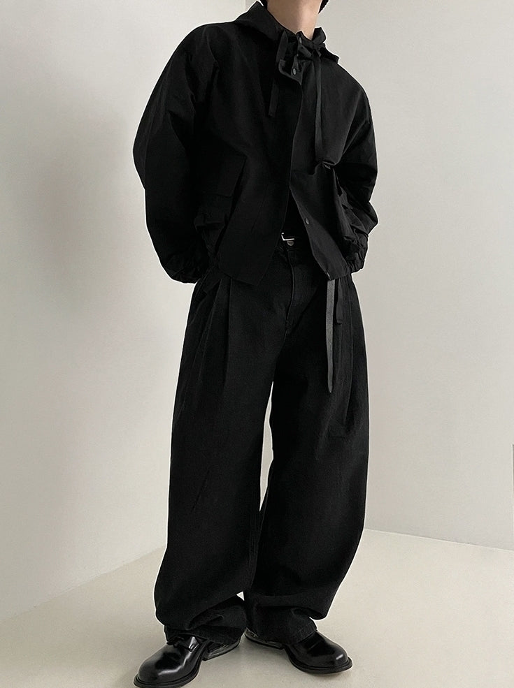 Casual Japanese Style Hooded Bomber Jacket