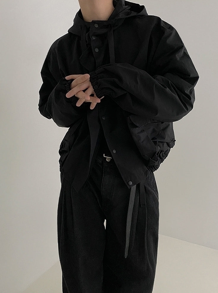 Casual Japanese Style Hooded Bomber Jacket