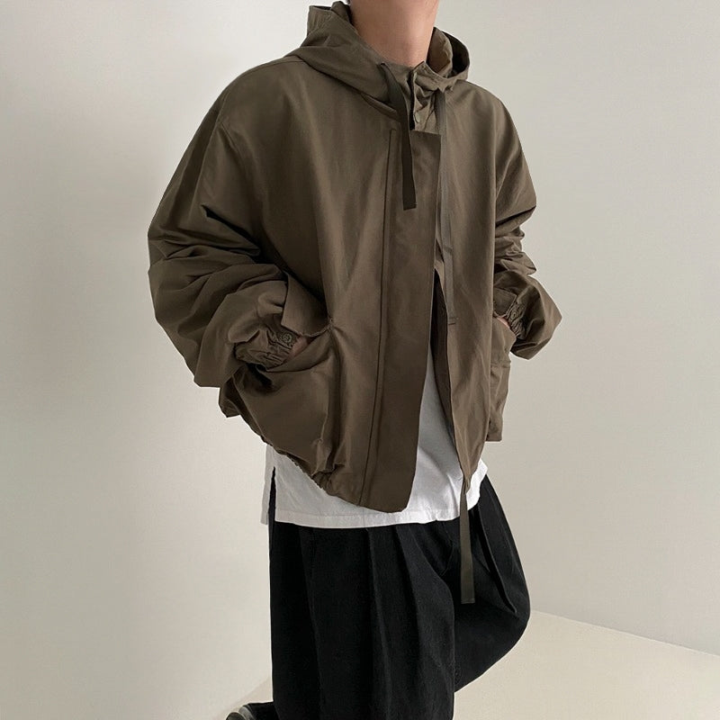 Casual Japanese Style Hooded Bomber Jacket