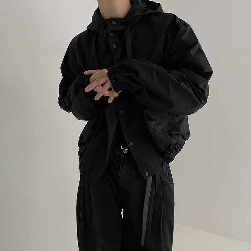 Casual Japanese Style Hooded Bomber Jacket