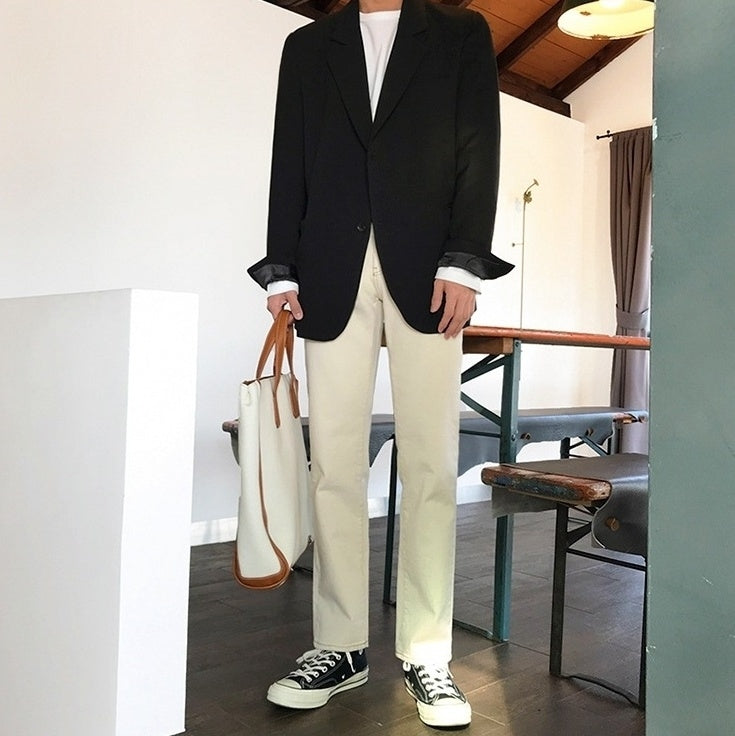 Casual Khaki Straight Wideleg Pants