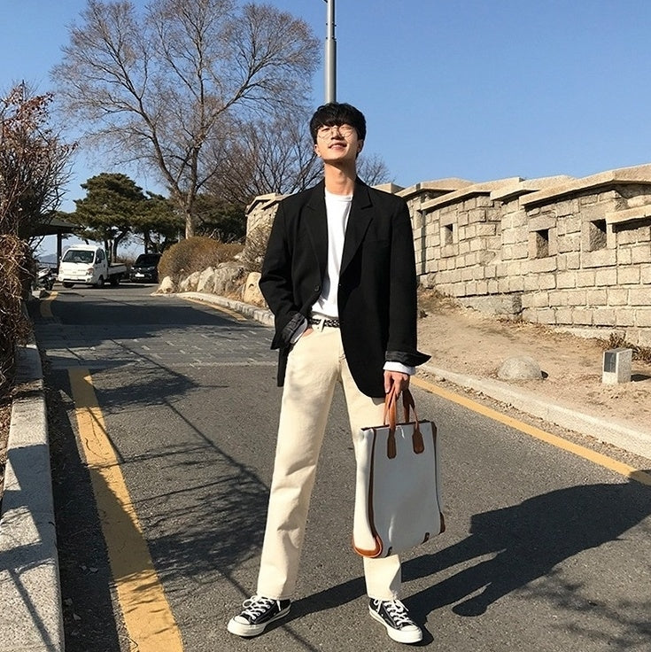 Casual Khaki Straight Wideleg Pants