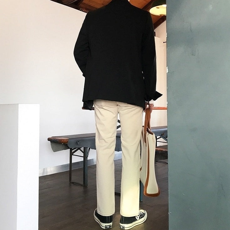 Casual Khaki Straight Wideleg Pants