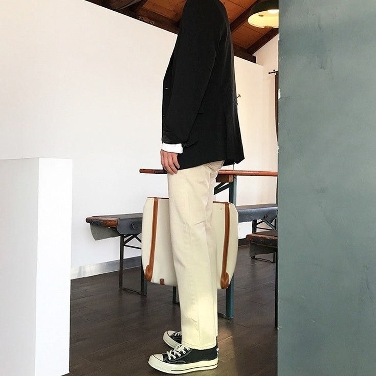 Casual Khaki Straight Wideleg Pants
